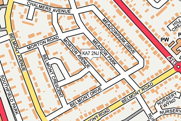 KA7 2NJ map - OS OpenMap – Local (Ordnance Survey)
