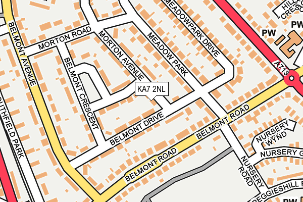 KA7 2NL map - OS OpenMap – Local (Ordnance Survey)