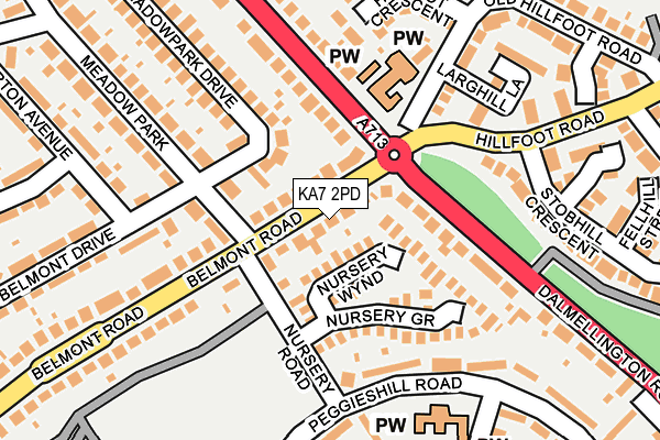 KA7 2PD map - OS OpenMap – Local (Ordnance Survey)