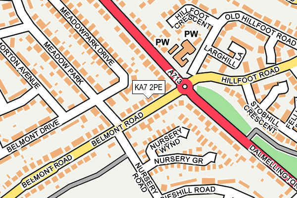 KA7 2PE map - OS OpenMap – Local (Ordnance Survey)