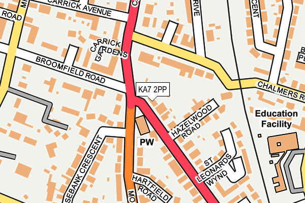 KA7 2PP map - OS OpenMap – Local (Ordnance Survey)