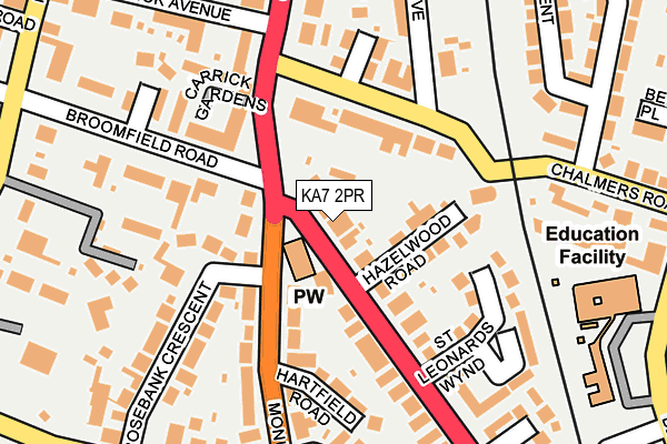 KA7 2PR map - OS OpenMap – Local (Ordnance Survey)