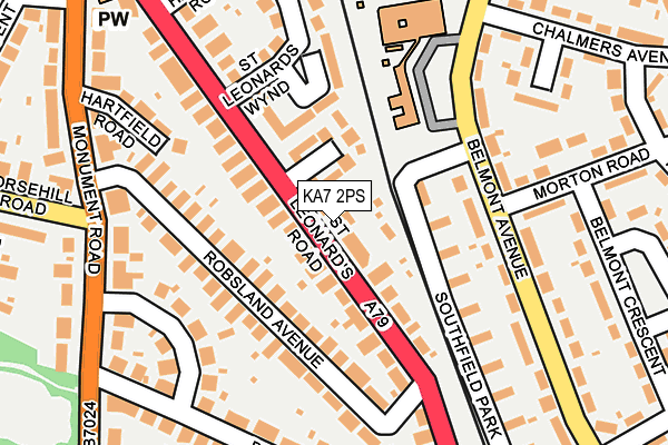 KA7 2PS map - OS OpenMap – Local (Ordnance Survey)