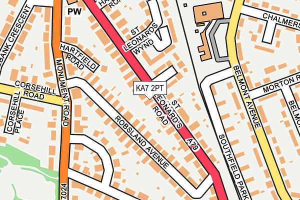 KA7 2PT map - OS OpenMap – Local (Ordnance Survey)