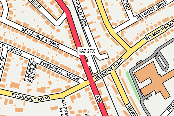 KA7 2PX map - OS OpenMap – Local (Ordnance Survey)