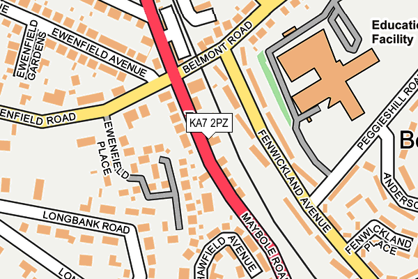 KA7 2PZ map - OS OpenMap – Local (Ordnance Survey)