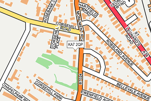 KA7 2QP map - OS OpenMap – Local (Ordnance Survey)