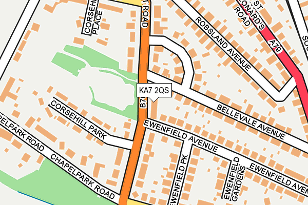 KA7 2QS map - OS OpenMap – Local (Ordnance Survey)