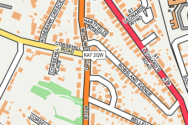 KA7 2QW map - OS OpenMap – Local (Ordnance Survey)