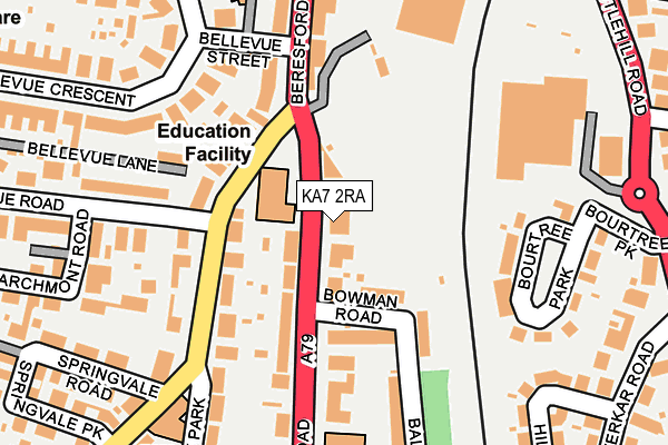 KA7 2RA map - OS OpenMap – Local (Ordnance Survey)