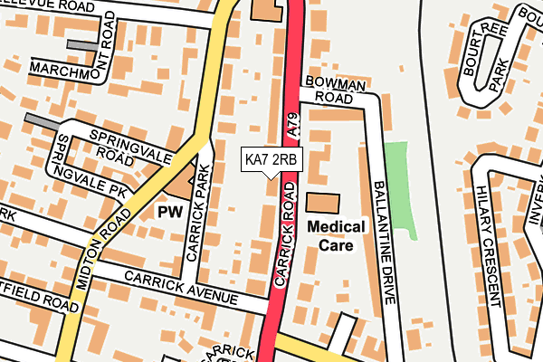 KA7 2RB map - OS OpenMap – Local (Ordnance Survey)