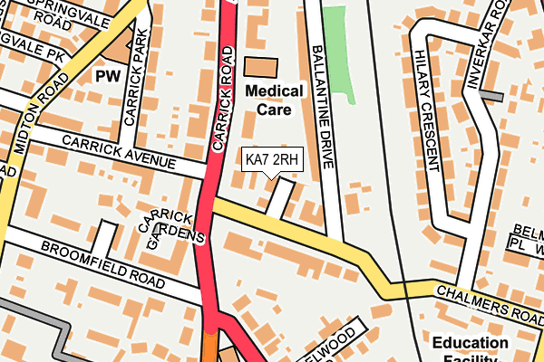 KA7 2RH map - OS OpenMap – Local (Ordnance Survey)