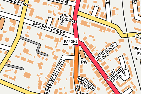 KA7 2RJ map - OS OpenMap – Local (Ordnance Survey)