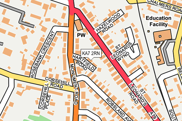 KA7 2RN map - OS OpenMap – Local (Ordnance Survey)