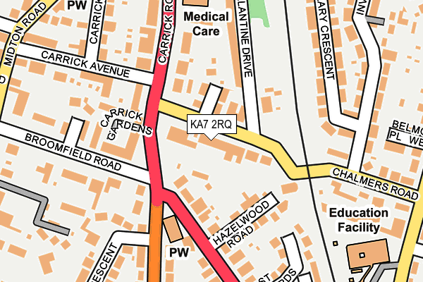 KA7 2RQ map - OS OpenMap – Local (Ordnance Survey)