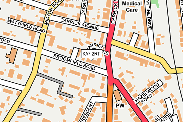 KA7 2RT map - OS OpenMap – Local (Ordnance Survey)