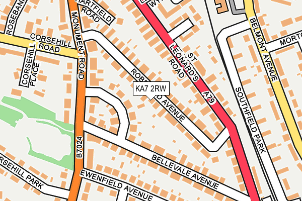 KA7 2RW map - OS OpenMap – Local (Ordnance Survey)