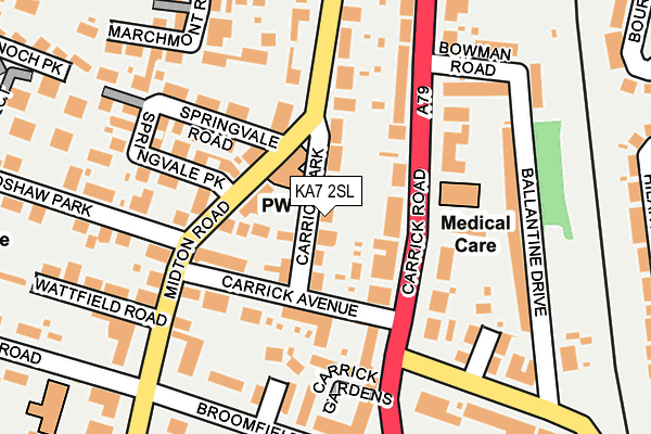 KA7 2SL map - OS OpenMap – Local (Ordnance Survey)
