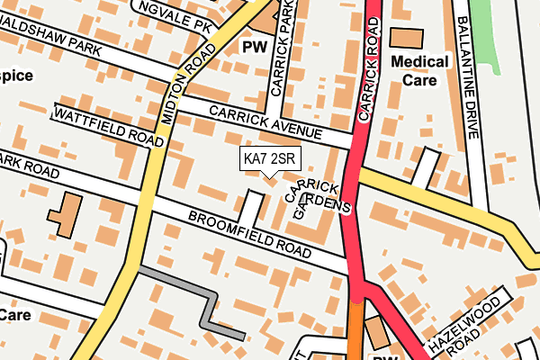 KA7 2SR map - OS OpenMap – Local (Ordnance Survey)