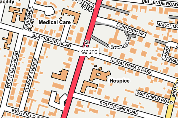 KA7 2TG map - OS OpenMap – Local (Ordnance Survey)