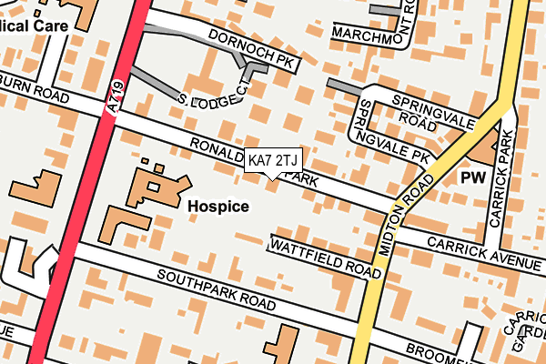 KA7 2TJ map - OS OpenMap – Local (Ordnance Survey)