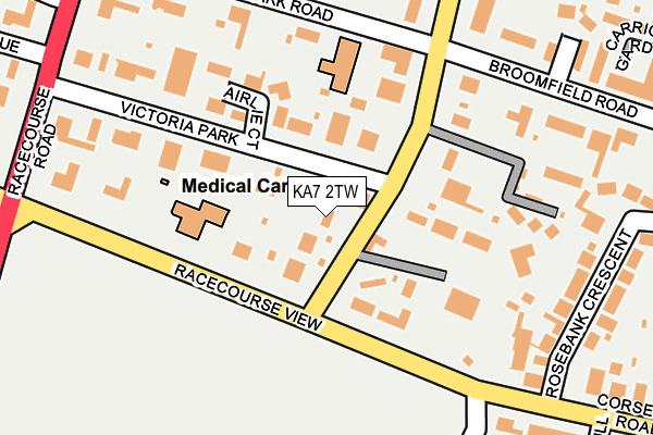 KA7 2TW map - OS OpenMap – Local (Ordnance Survey)
