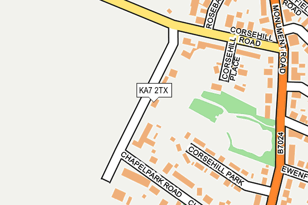 KA7 2TX map - OS OpenMap – Local (Ordnance Survey)