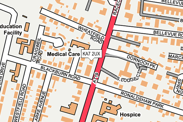 KA7 2UX map - OS OpenMap – Local (Ordnance Survey)