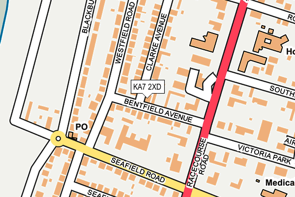 KA7 2XD map - OS OpenMap – Local (Ordnance Survey)