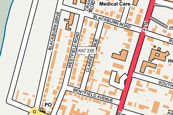 KA7 2XE map - OS OpenMap – Local (Ordnance Survey)