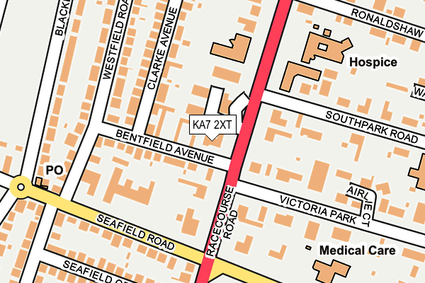 KA7 2XT map - OS OpenMap – Local (Ordnance Survey)