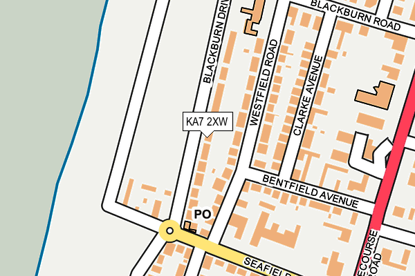KA7 2XW map - OS OpenMap – Local (Ordnance Survey)