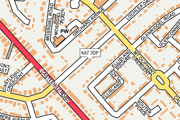 KA7 3DP map - OS OpenMap – Local (Ordnance Survey)