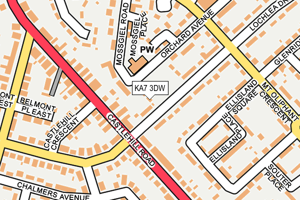 KA7 3DW map - OS OpenMap – Local (Ordnance Survey)