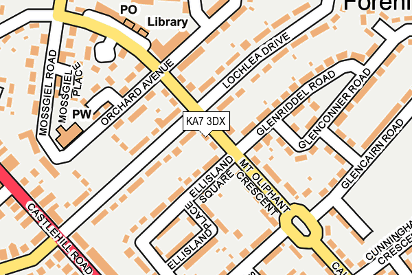 KA7 3DX map - OS OpenMap – Local (Ordnance Survey)