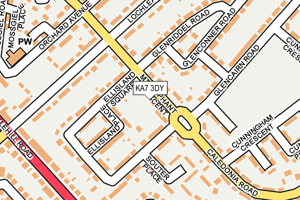 KA7 3DY map - OS OpenMap – Local (Ordnance Survey)