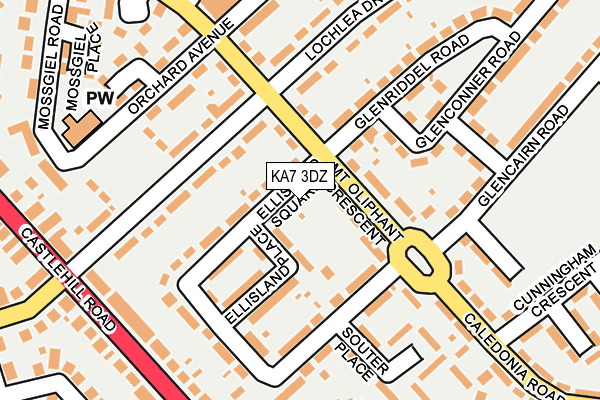 KA7 3DZ map - OS OpenMap – Local (Ordnance Survey)