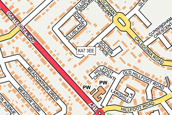KA7 3EE map - OS OpenMap – Local (Ordnance Survey)