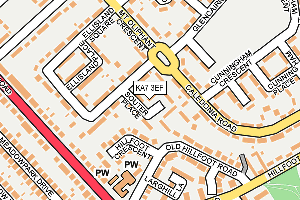KA7 3EF map - OS OpenMap – Local (Ordnance Survey)