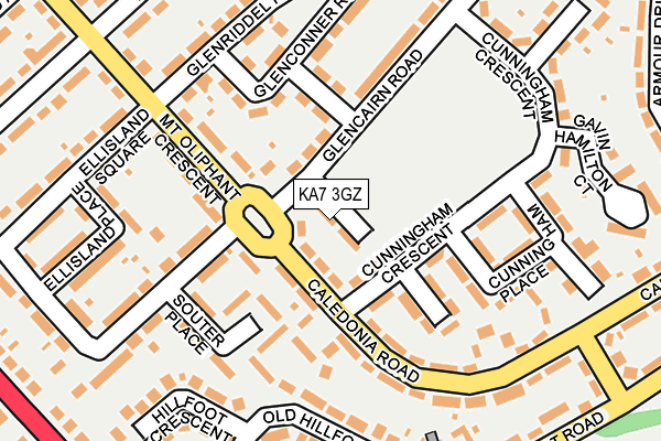 KA7 3GZ map - OS OpenMap – Local (Ordnance Survey)