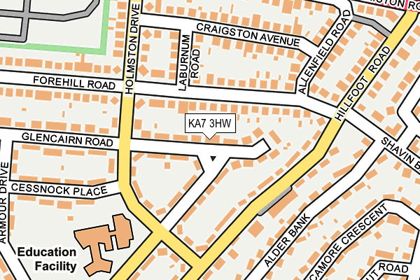 KA7 3HW map - OS OpenMap – Local (Ordnance Survey)