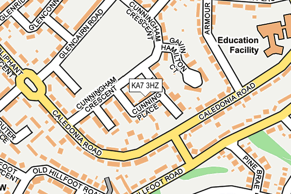 KA7 3HZ map - OS OpenMap – Local (Ordnance Survey)