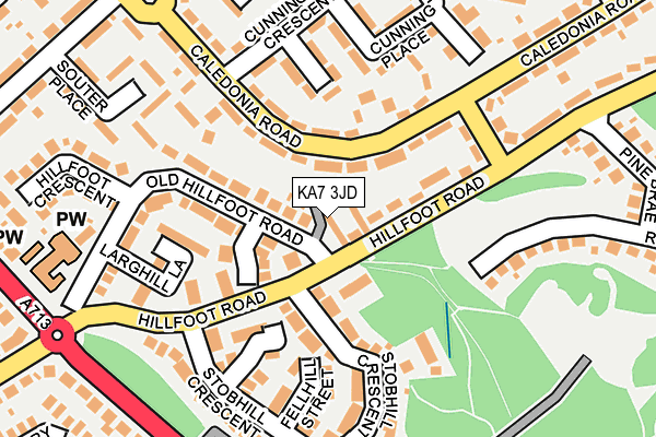 KA7 3JD map - OS OpenMap – Local (Ordnance Survey)