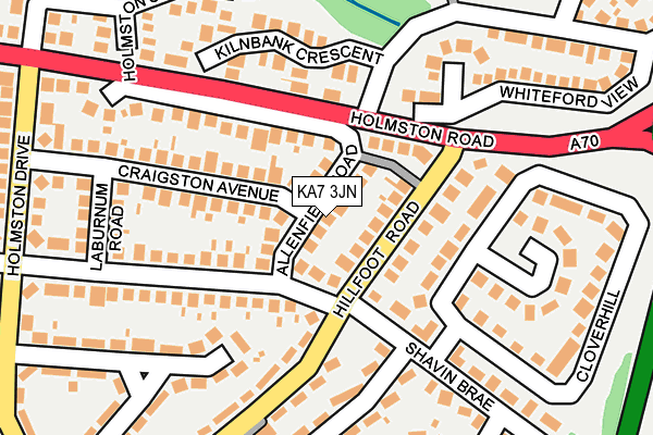 KA7 3JN map - OS OpenMap – Local (Ordnance Survey)