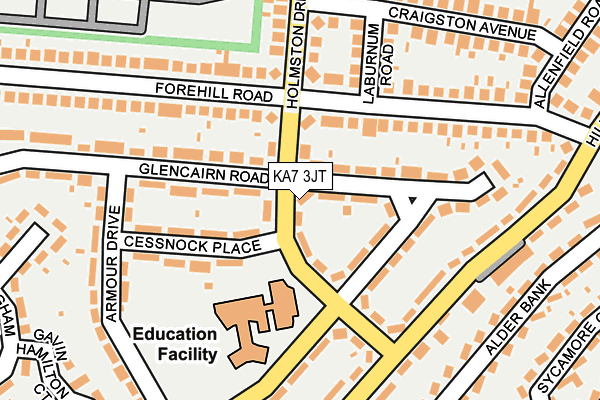 KA7 3JT map - OS OpenMap – Local (Ordnance Survey)