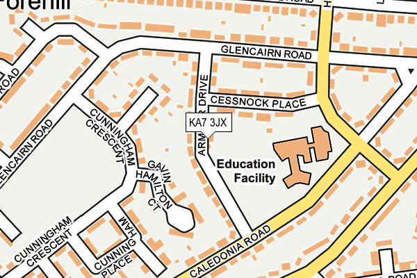 KA7 3JX map - OS OpenMap – Local (Ordnance Survey)
