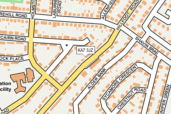 KA7 3JZ map - OS OpenMap – Local (Ordnance Survey)