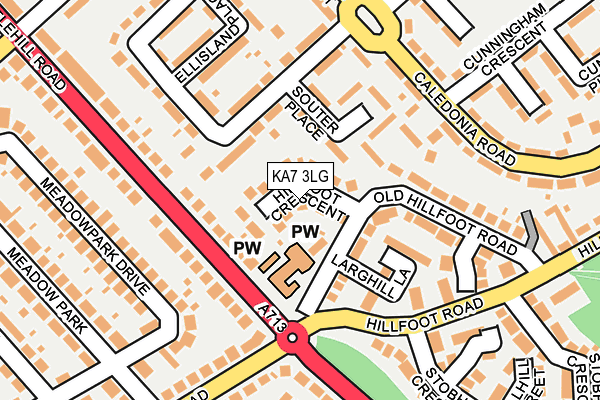 KA7 3LG map - OS OpenMap – Local (Ordnance Survey)