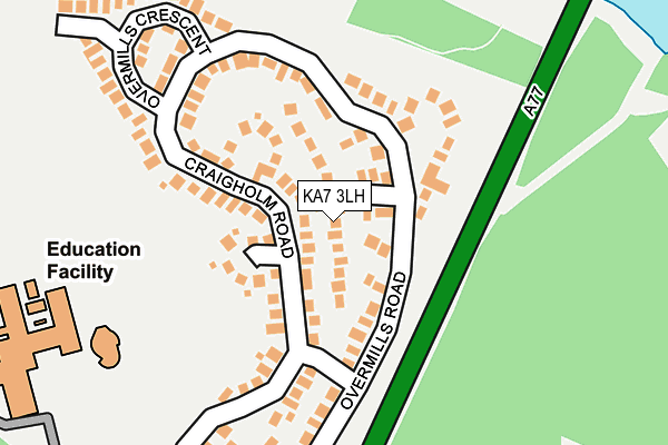 KA7 3LH map - OS OpenMap – Local (Ordnance Survey)