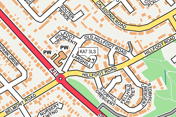 KA7 3LS map - OS OpenMap – Local (Ordnance Survey)